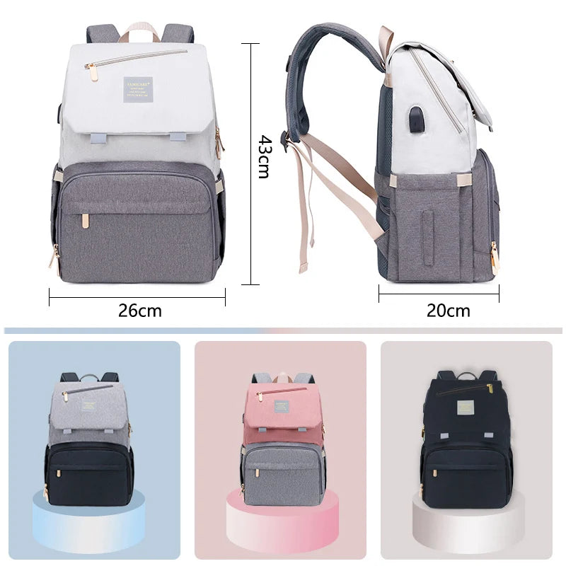 Multifunctional Waterproof Fabric Baby Diaper Bag