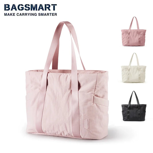 Tote Bag BAGSMART Gym Bag Women's 15.6in Laptop Yoga Bag with Yoga Mat Buckle