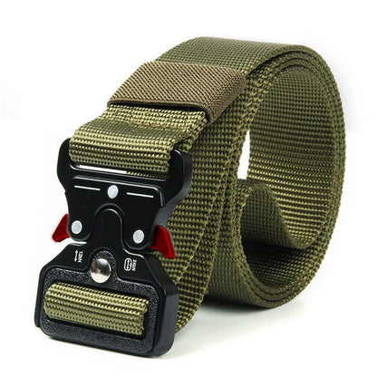 Men's Tactical Multi Function High Quality Marine Corps Canvas Belt Red Green 125cm