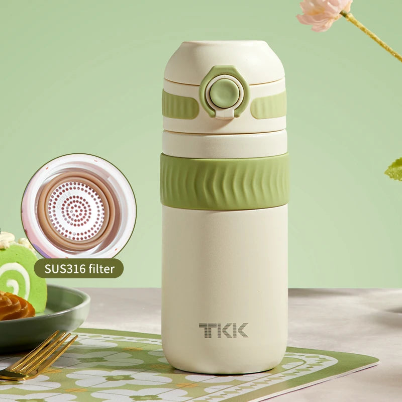 TKK 450ml SUS-316 Large Capacity Stainless Steel Thermos Green 450ml