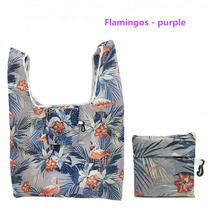 New Magic style Nylon Large Tote Reusable Purple-4