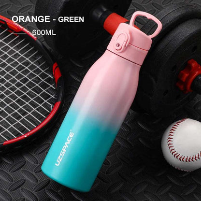 600/1000ml Thermos Flask Double vacuum 316 Stainless Steel 600ml Pink-Cyan 600-1000ml