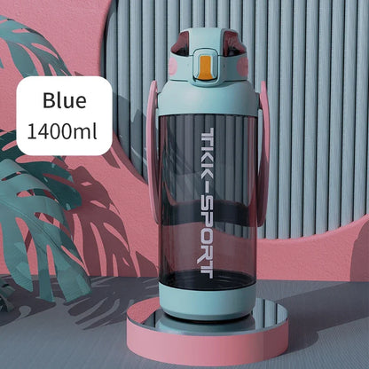 TKK Sports Water Bottle Tritan material Large Capacity Cup BPA-Free Green 1400ml 900ml 1400ml