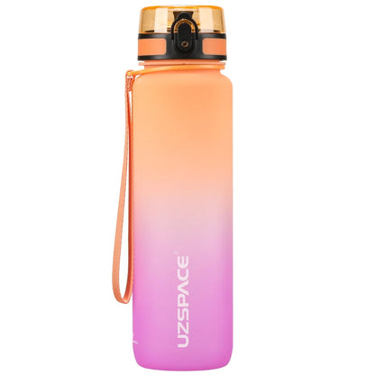 UZSPACE 1000ml Sport Water Bottle With Time Marker BPA Free orange and purple 901-1000ml