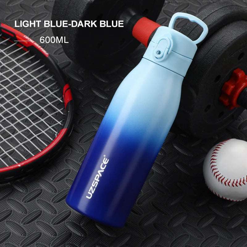 600/1000ml Thermos Flask Double vacuum 316 Stainless Steel 600ml Aqua blue-Blue 600-1000ml