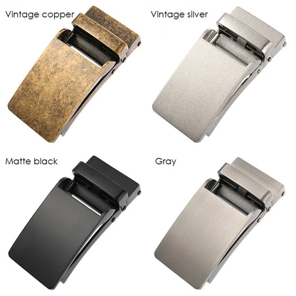 VATLTY Leather Cowhide Belt for Men Alloy Automatic Buckle