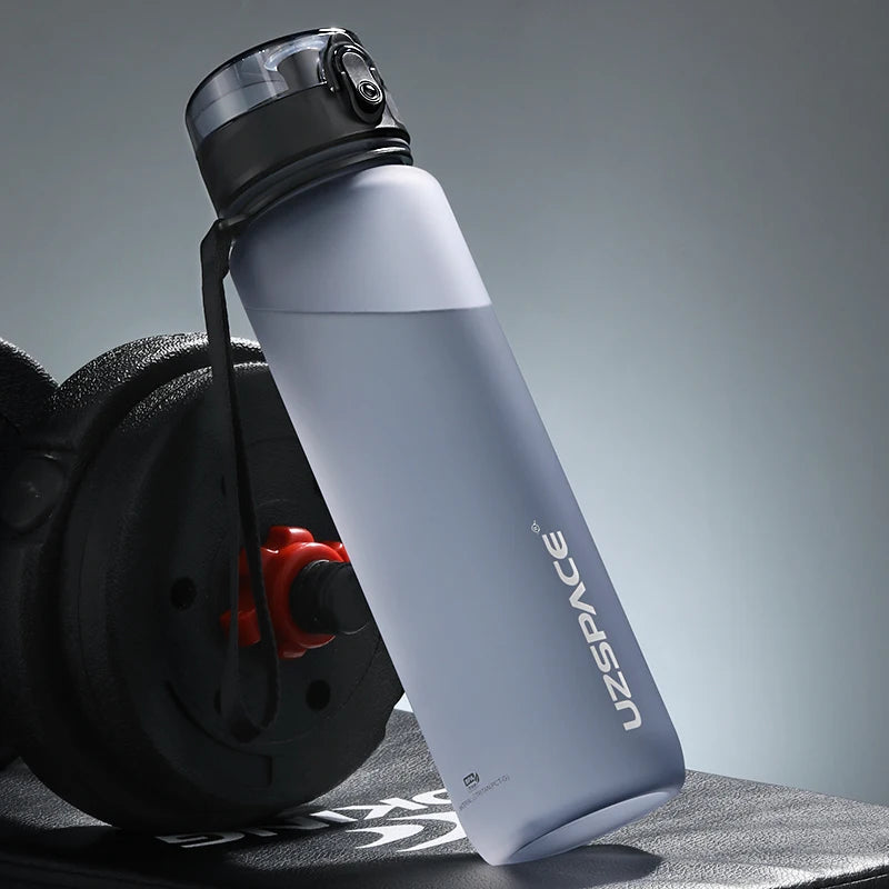 New 350-1000ml Sports Water Bottle BPA Free Portable Grey
