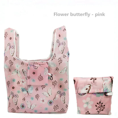 New Magic style Nylon Large Tote Reusable Pink butterfly-15