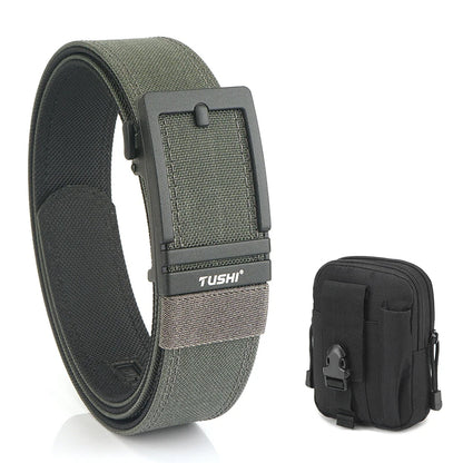 VATLTY New Men's Military Tactical Outdoor Casual Belt Automatic Gray set B 120cm