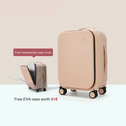 MIXI Brand Luxury Design Carry On Suitcase TSA Lock 18, 20, 24 Inch Pink 20 inch