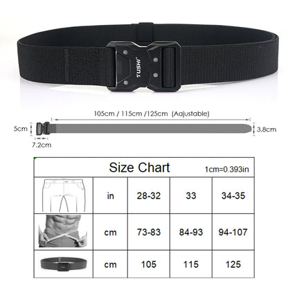 VATLTY New Unisex Elastic Belt Hard Metal Buckle / Military Tactical Belt Casual Waistband