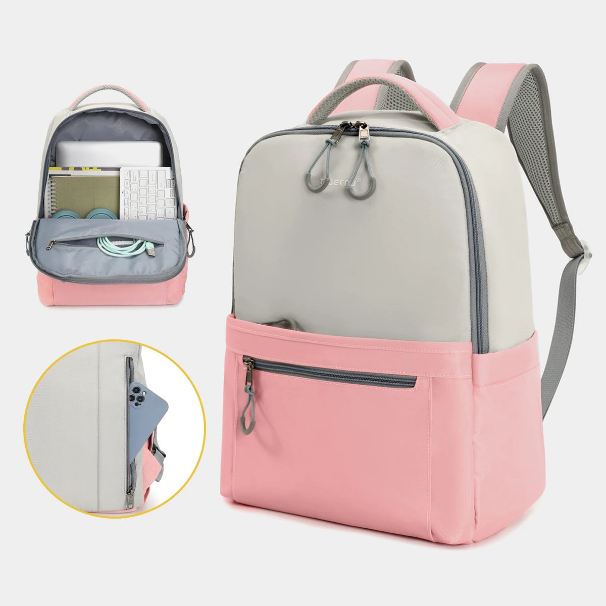 Lifetime Warranty Women Backpack 14-15.6inch Laptop Backpack School Bag Pink