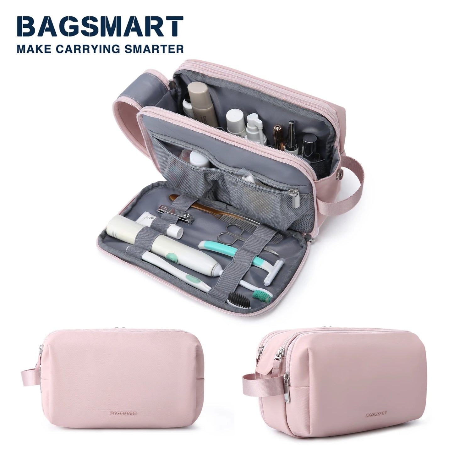 Women's Cosmetic Bag BAGSMART Waterproof Dopp Kit for Travel