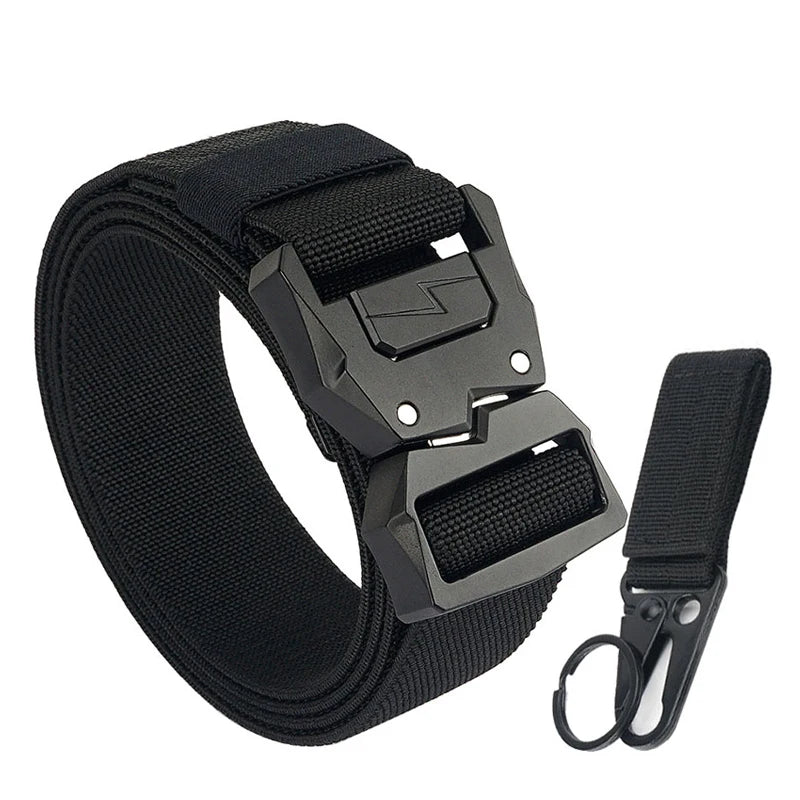 VATLTY 110cm-140cm Men's Elastic Belt Quick Release Alloy Buckle Black set