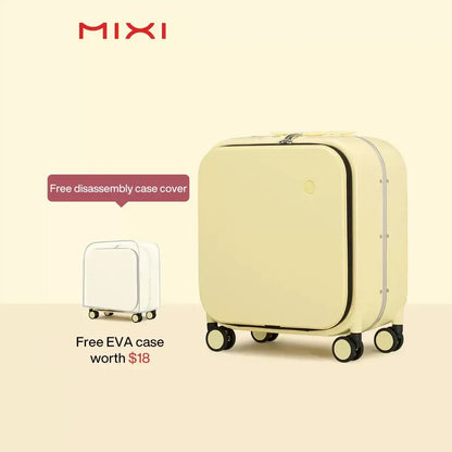 MIXI Carry On Suitcase 18 Inch Aluminum Frame Lark Yellow