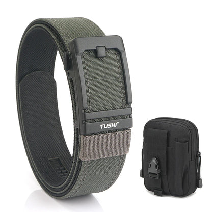 VATLTY New Tactical Pistol Airsoft Belt for Men Metal Automatic Buckle Gray set B 120cm