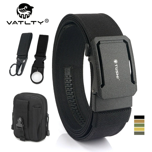 VATLTY 4.3cm Hard Tactical Belt 1100D Tight Nylon Alloy Automatic Buckle