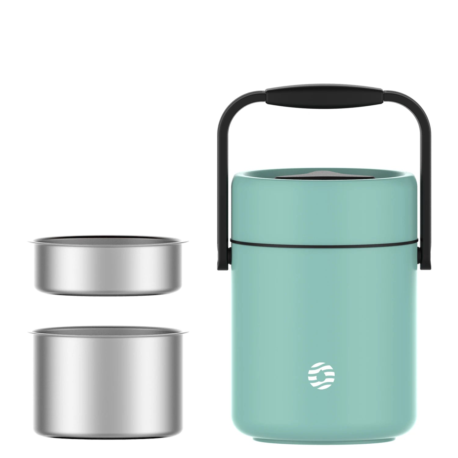FEIJIAN-Stainless Steel Lunch Box, 3 Layers Food Jars, 1600ml, 54oz Green 3 1600ml