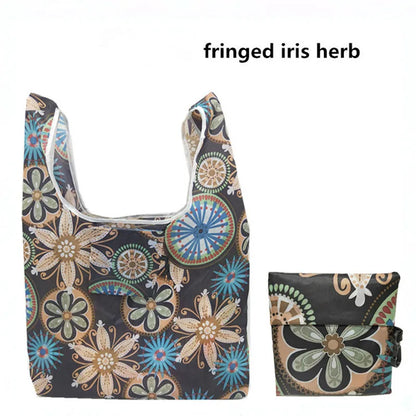 New Magic style Nylon Large Tote Reusable Pansy-10