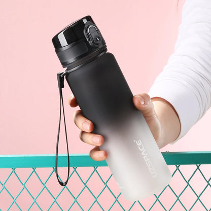 UZSPACE 500ml Sports Water Bottle Bounce Lid BPA Free black and white 500ml
