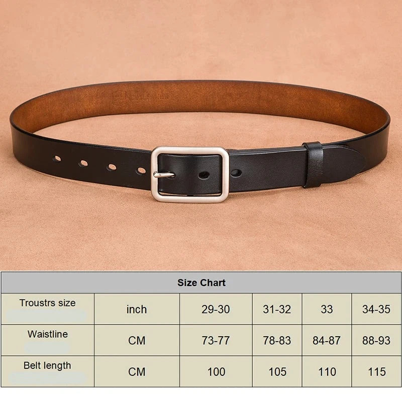 VATLTY 95cm-115cm Women's Leather Belt 33mm Natural Cowhide