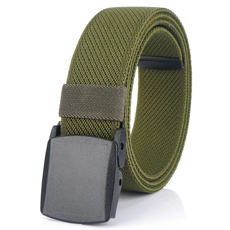 VATLTY Metal Free Elastic Belt Strong Engineering Plastic Quick Release Nylon Buckle ArmyGreen