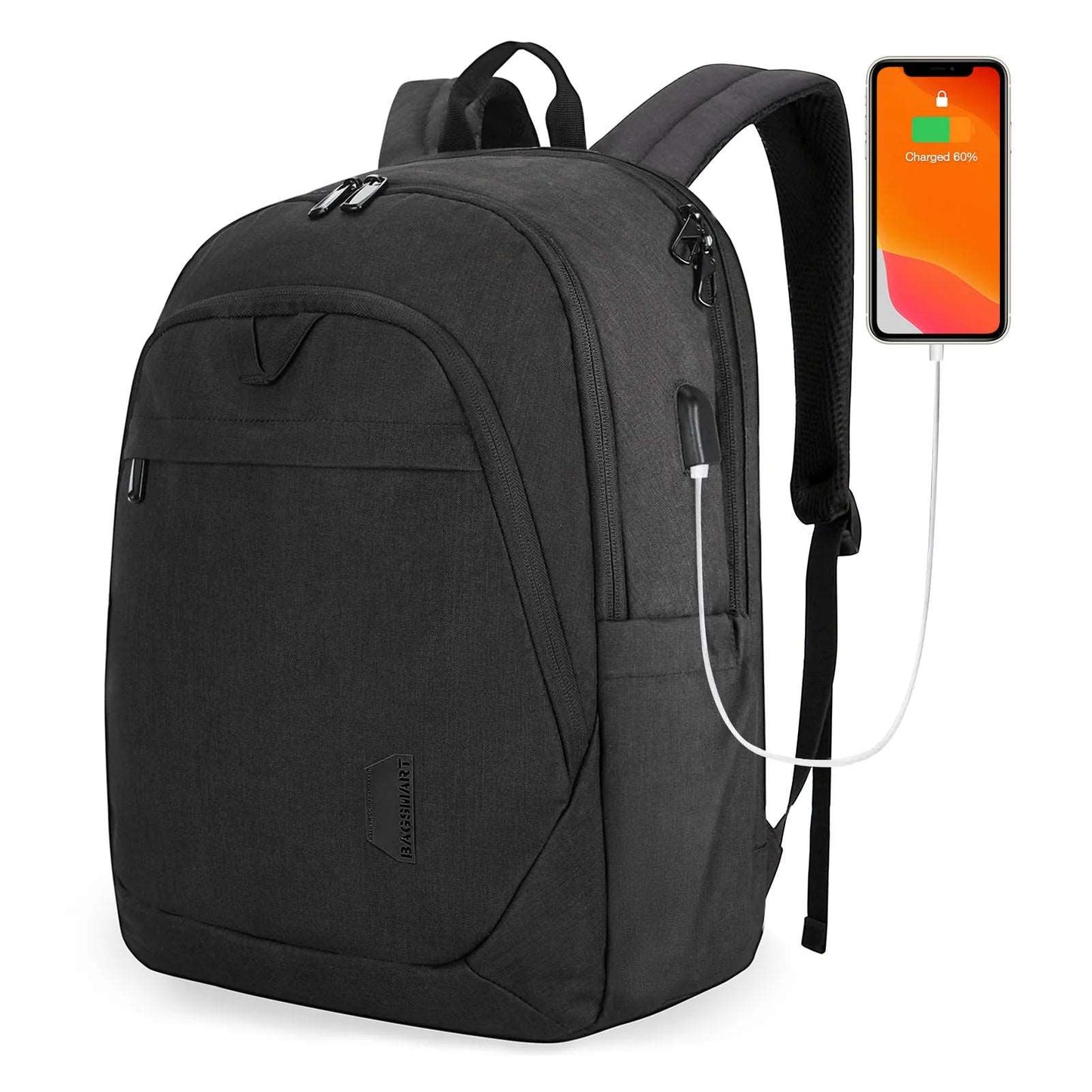 BAGSMART Backpacks 17.5''/15.6'' Notebook with USB Charging Port 15.6 inches laptop b