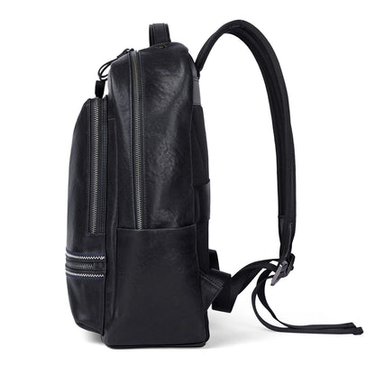 BISONDENIM Genuine Leather Men's Backpack Fashion Large Capacity