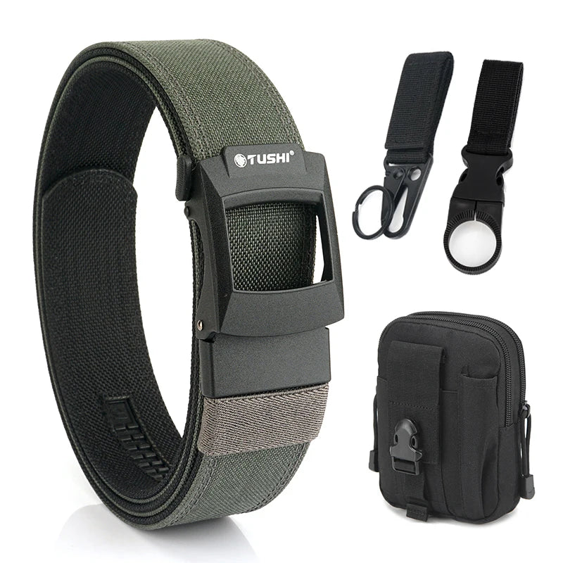 VATLTY Work Tool Belt for Men Tight Nylon Metal Automatic Buckle Gray set C 120cm