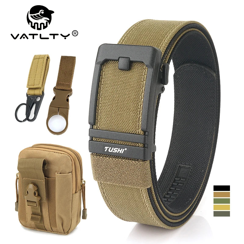 VATLTY New Tactical Pistol Airsoft Belt for Men Metal Automatic Buckle