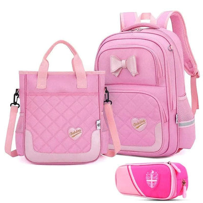 Bikab School Bags for Girls Kawaii Backpack 3PCPINK M