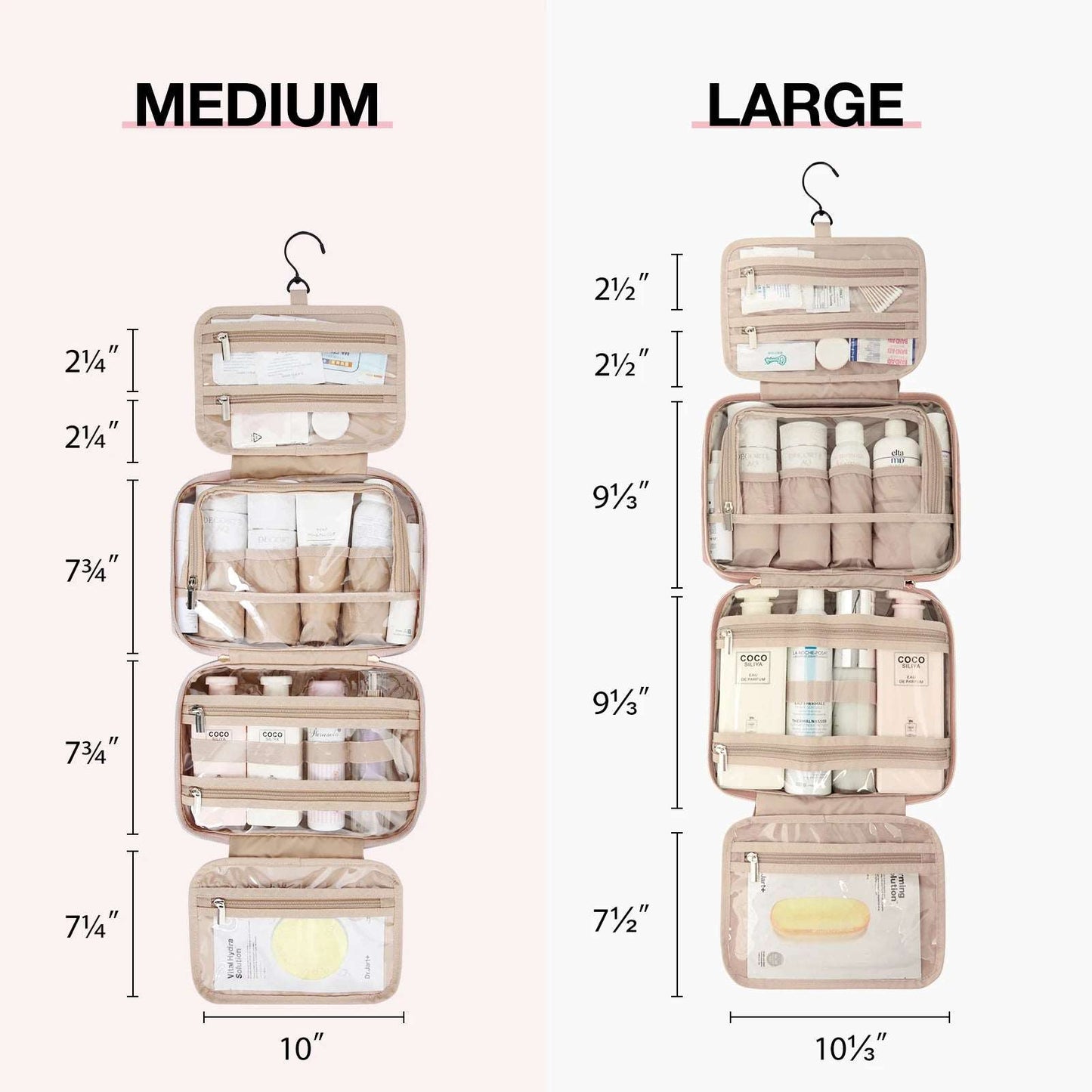 BAGSMART Women's Travel Cosmetic Bag for Makeup