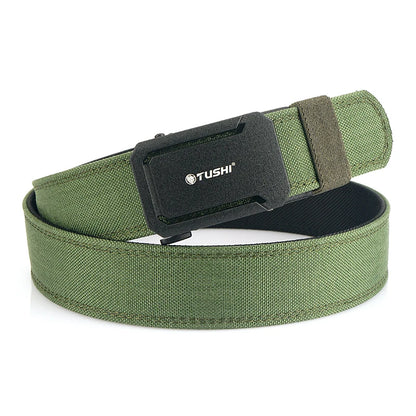 VATLTY New Military Belt for Men Sturdy Nylon Metal Automatic Buckle ArmyGreen 120cm