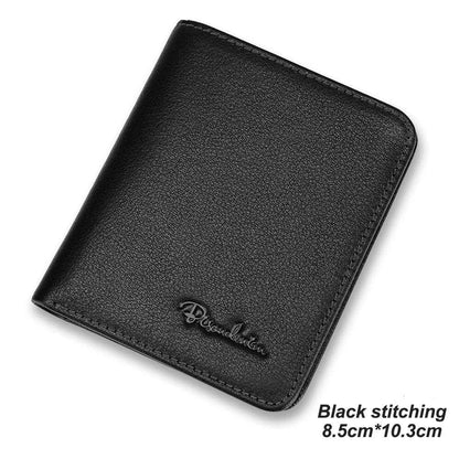 BISON DENIM 100% Genuine Leather Classic Men Wallet Black1
