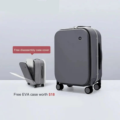 MIXI Brand Luxury Design Carry On Suitcase TSA Lock 18, 20, 24 Inch Gray 20 inch