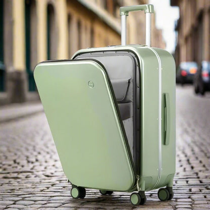 MIXI Brand Luxury Design Carry On Suitcase TSA Lock 18, 20, 24 Inch Green 24 inch
