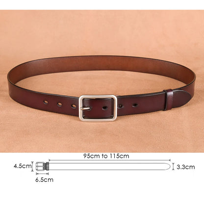 VATLTY 95cm-115cm Women's Leather Belt 33mm Natural Cowhide