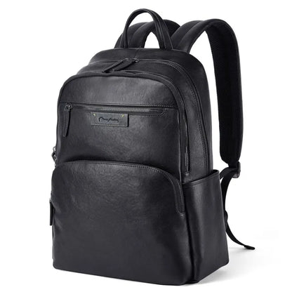 BISON DENIM Retro Genuine Leather Men's Backpack Business Outdoor Travel Cowhide Schoolbag Men Women Computer Notebook Bag N20231-1B