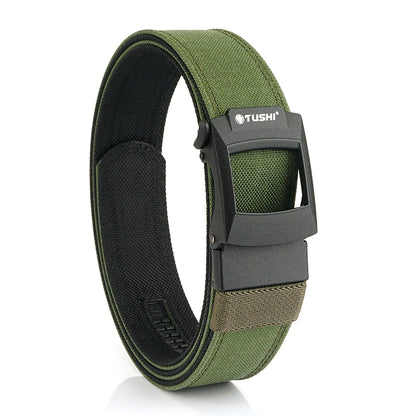 VATLTY Work Tool Belt for Men Tight Nylon Metal Automatic Buckle ArmyGreen 120cm