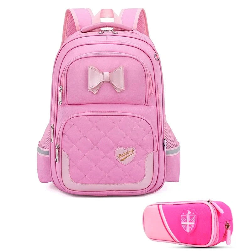 Bikab School Bags for Girls Kawaii Backpack 2PCPINK M