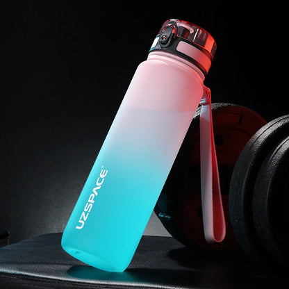 New 350-1000ml Sports Water Bottle BPA Free Portable Pink and Cyan