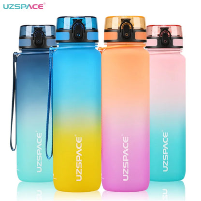 UZSPACE 1000ml Sport Water Bottle With Time Marker BPA Free