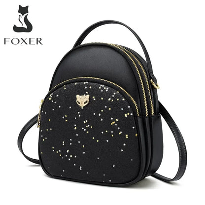 FOXER Glett Design Mini Female Backpack Split Leather