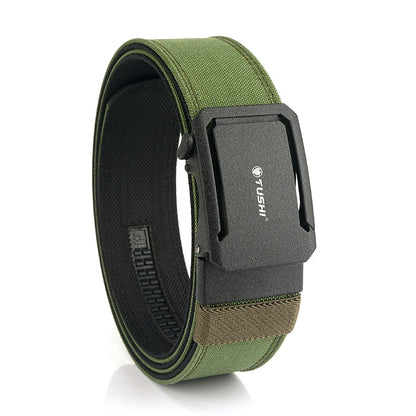 VATLTY 4.3cm Hard Tactical Belt 1100D Tight Nylon Alloy Automatic Buckle ArmyGreen 120cm