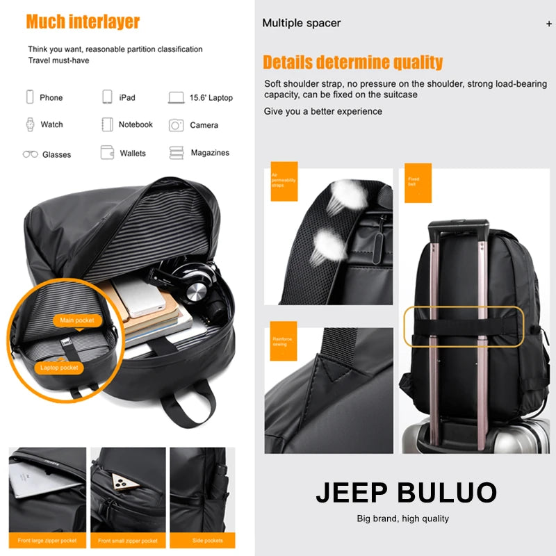 JEEP BULUO High Quality Men Ultralight Backpack