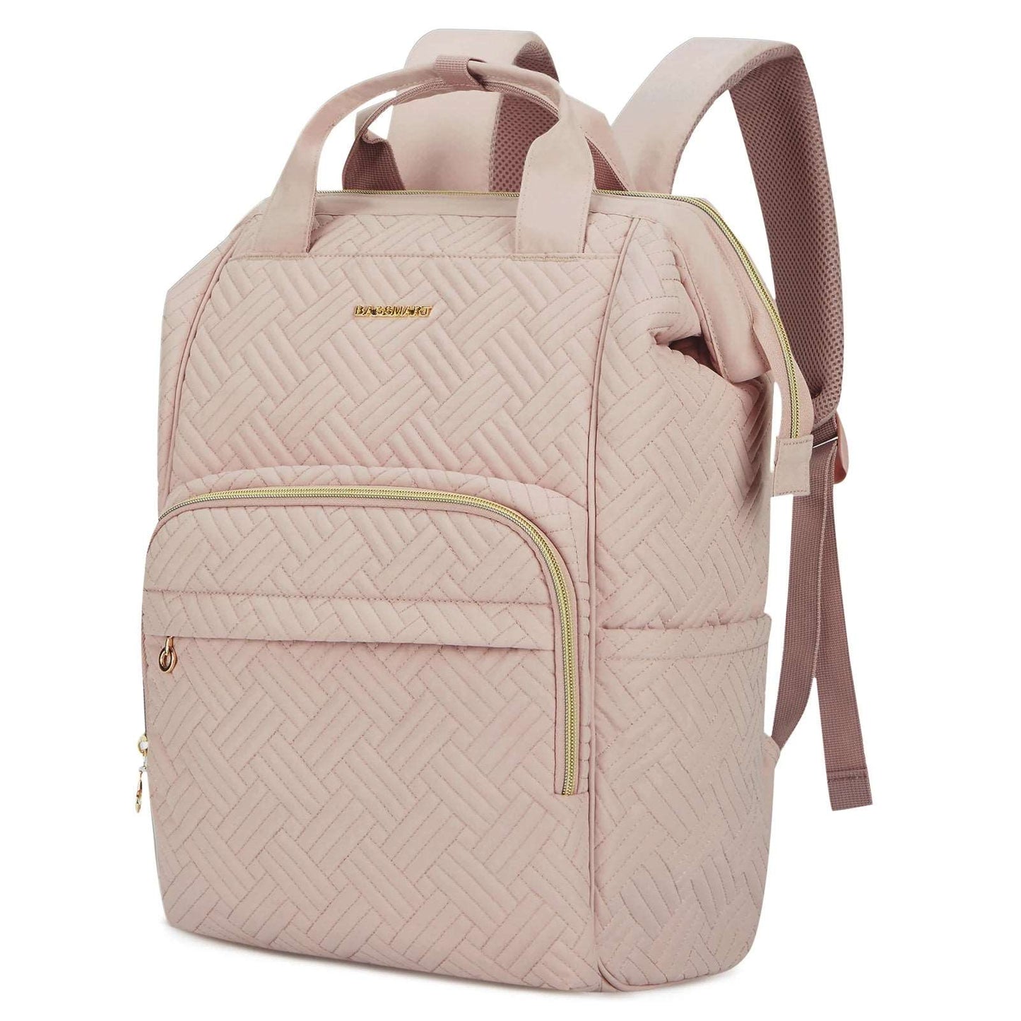 BAGSMART 50L School Bags 14-15.6inch Laptop Backpack for Women 15.6 inch pink2