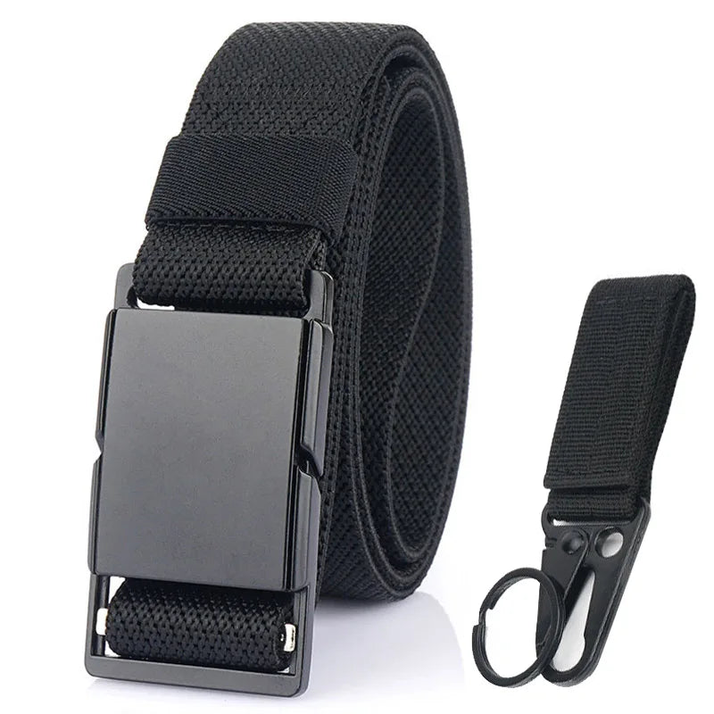 VATLTY Magnetic Elastic Belt Alloy Buckle Quick Release Unisex Black set 125cm