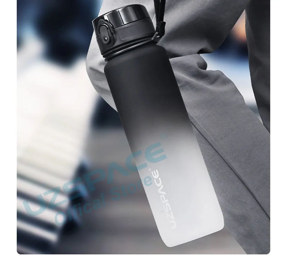 UZSPACE 1000ml Sport Water Bottle With Time Marker BPA Free