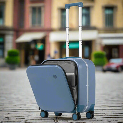 MIXI Brand Luxury Design Carry On Suitcase TSA Lock 18, 20, 24 Inch Blue 18 inch