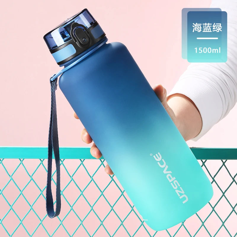 UZSPACE 350ML Water bottle Tritan BPA Free blue and green 1.5L